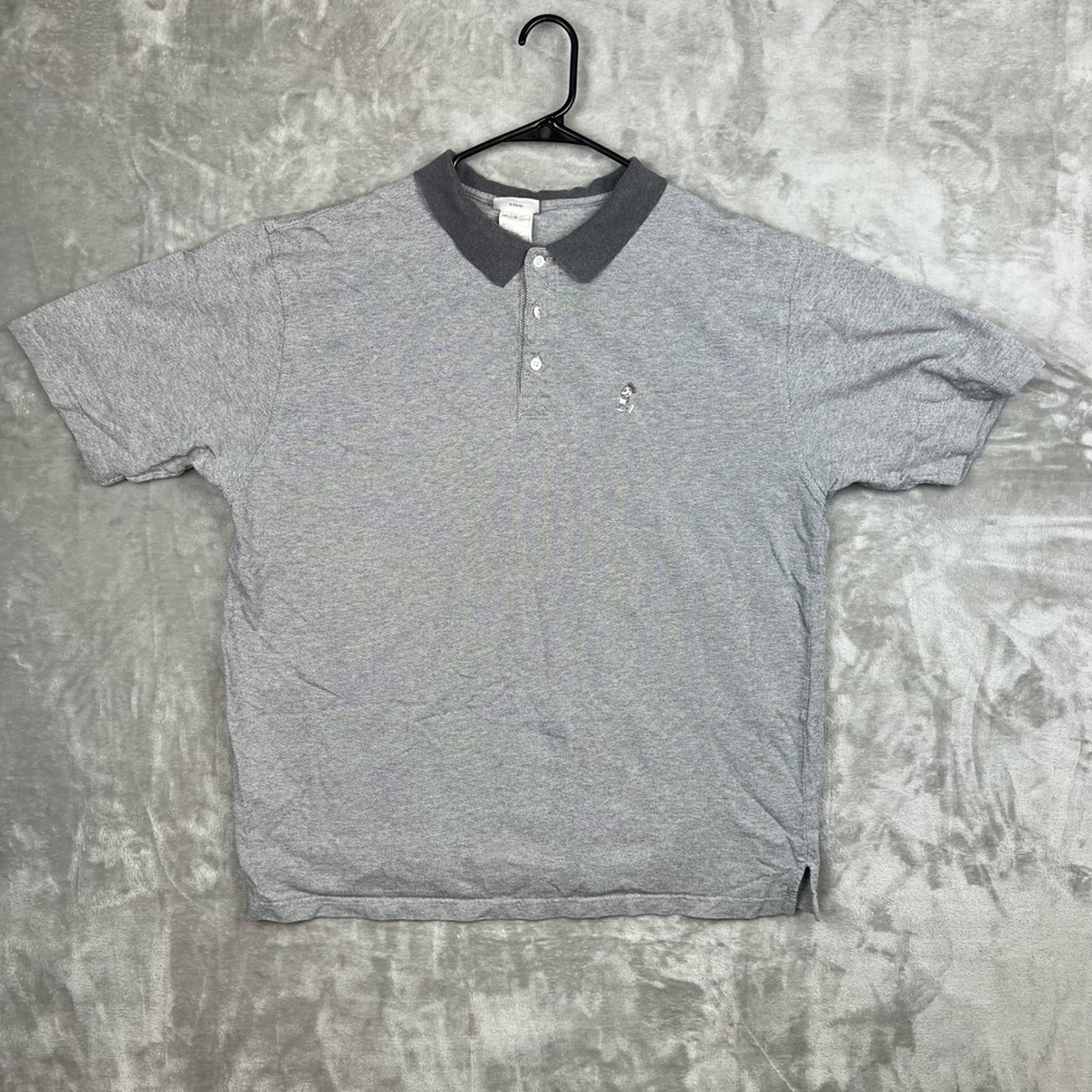 Disney Mickey Mouse Polo Shirt‎ Mens XXL Gray Short Sleeve Collared Casual